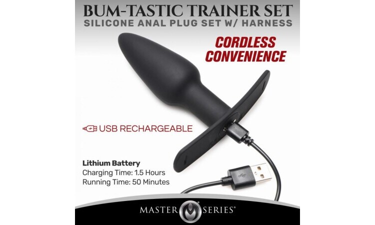 Bum-Tastic Vibrating Anal Plug with Harness & Remote Control - Image 3