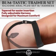 Bum-Tastic Anal Plug Set with Harness - Black - Image 2