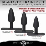 Bum-Tastic Anal Plug Set with Harness - Black - Image 6