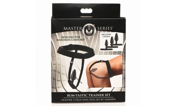 Bum-Tastic Anal Plug Set with Harness - Black - Image 7