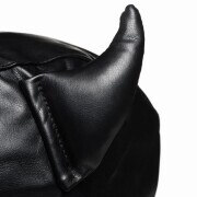 Dungeon Demon Bondage Mask with Horns - Black - Image 4