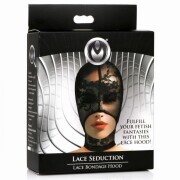 Lace Seduction Bondage Mask - Black - Image 2