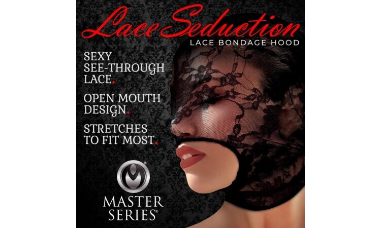 Lace Seduction Bondage Mask - Black - Image 3