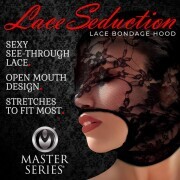 Lace Seduction Bondage Mask - Black - Image 3