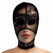 Lace Seduction Bondage Mask - Black - Image 1