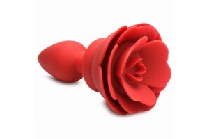 Vibrating Rose Anal Plug with Remote Control - Large
