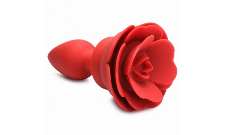 Vibrating Rose Anal Plug with Remote Control - Large - Image 1