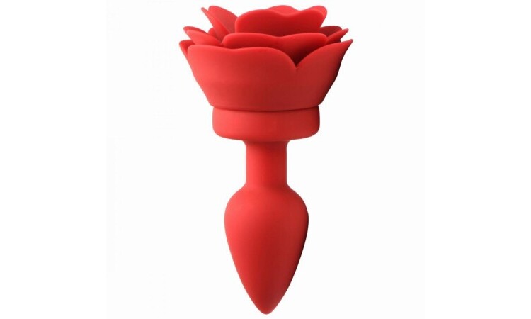Vibrating Rose Anal Plug with Remote Control - Large - Image 3