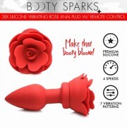 Vibrating Rose Anal Plug with Remote Control - Large - Image 5