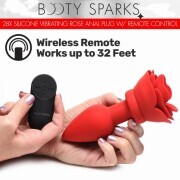 Vibrating Rose Anal Plug with Remote Control - Small - Image 6