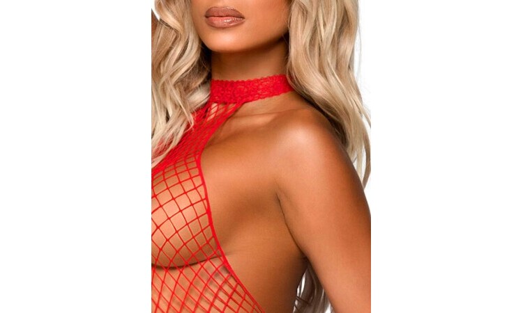 What U Want Fishnet Catsuit - Red - Image 7