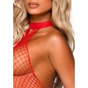 What U Want Fishnet Catsuit - Red - Image 7
