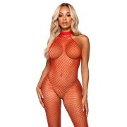 What U Want Fishnet Catsuit - Red - Image 2