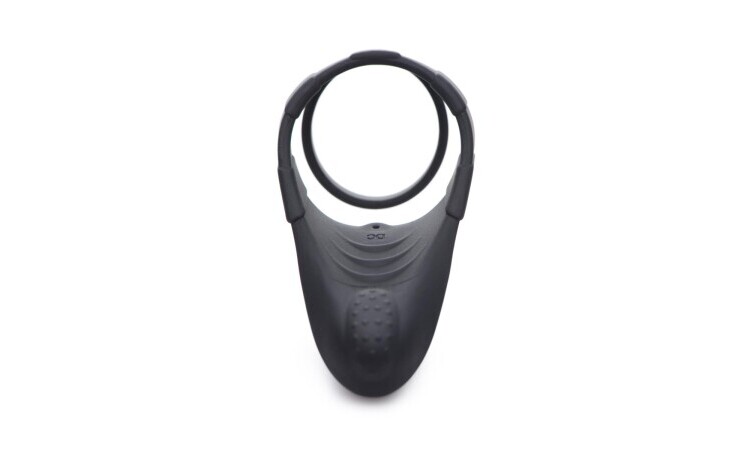 Vibrating Taint Stim Cock Ring - Black - Image 3