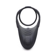 Vibrating Taint Stim Cock Ring - Black - Image 3