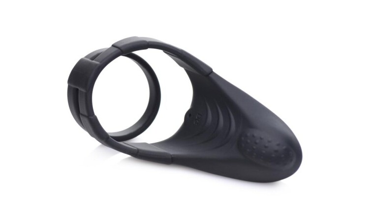 Vibrating Taint Stim Cock Ring - Black - Image 4