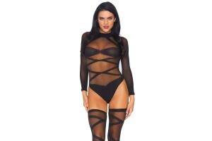 Truth Or Dare Body & Thigh Highs Set - Black