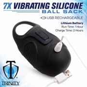 Trinity Vibes - Vibrating Silicone Ball Sack - Black - Image 7