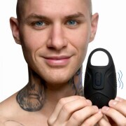 Trinity Vibes - Vibrating Silicone Ball Sack - Black - Image 5