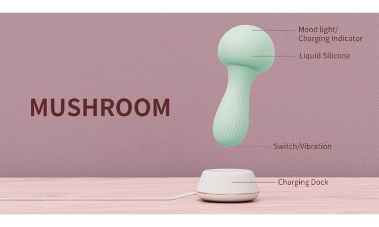 OTOUCH - Mushroom Silicone Wand Vibrator - Teal - Image 5
