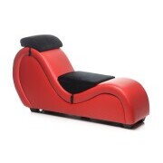 Kinky Sex Sofa With Cuffs And 2 Position Pillows - Red - Image 4