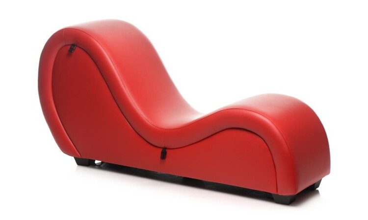 Kinky Sex Sofa With Cuffs And 2 Position Pillows - Red - Image 5