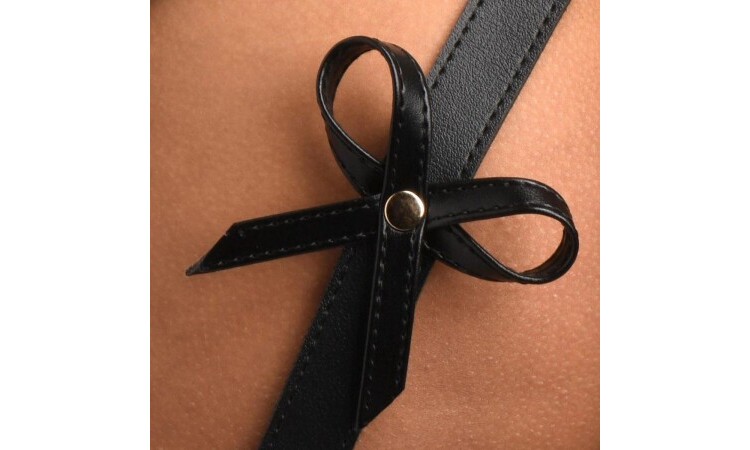 Bondage Harness w/ Bows M/L - Black - Image 2