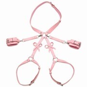 Bondage Harness w/ Bows M/L - Pink - Image 1
