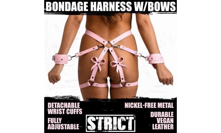 Bondage Harness w/ Bows XL/2XL - Pink - Image 8