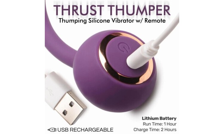 Thru Thumper Thrusting Silicone Vibrator w/ Remote - Image 4