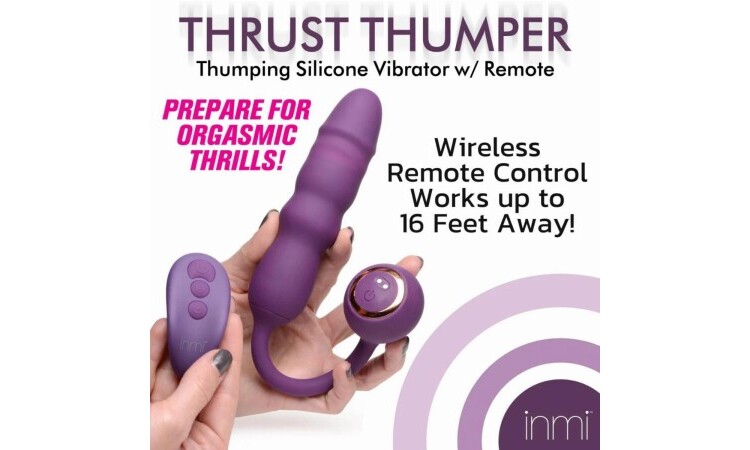 Thru Thumper Thrusting Silicone Vibrator w/ Remote - Image 3