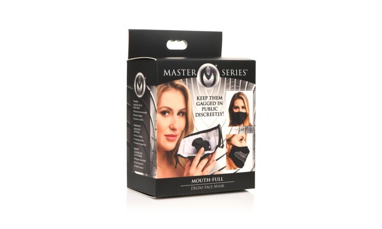 Mouth-Full Dildo Face Mask - Black - Image 10