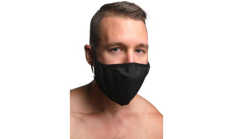 Mouth-Full Dildo Face Mask - Black - Image 6