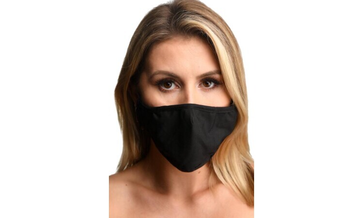 Mouth-Full Dildo Face Mask - Black - Image 2