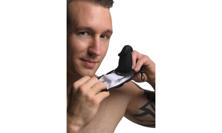 Mouth-Full Dildo Face Mask - Black - Image 5