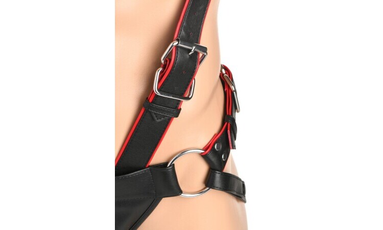 Heathen Harness S/M - Black/Red - Image 4