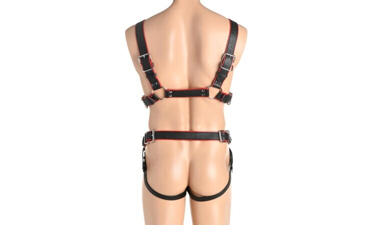 Heathen Harness S/M - Black/Red - Image 6