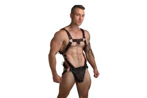 Heathen Harness S/M - Black/Red