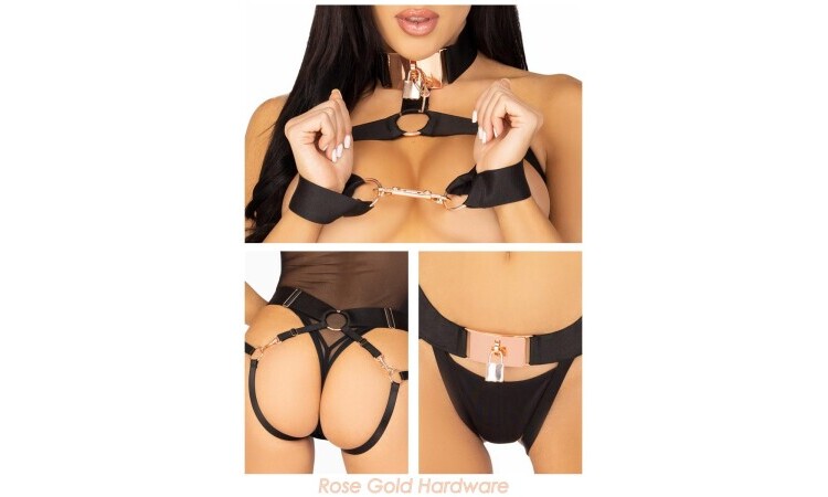 Satin Elastic Harness - Black - Image 12