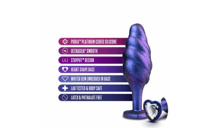 Anal Adventures Matrix - Bumped Bling Anal Plug - Sapphire - Image 2