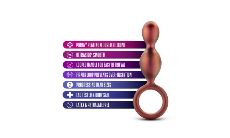 Anal Adventures Matrix - Duo Loop Anal Plug - Copper - Image 4