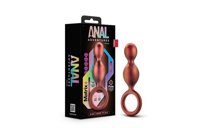 Anal Adventures Matrix - Duo Loop Anal Plug - Copper - Image 5