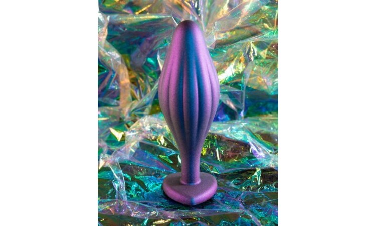 Anal Adventures Matrix - Wavy Bling Anal Plug - Sapphire - Image 2