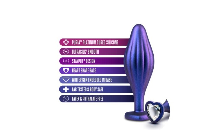 Anal Adventures Matrix - Wavy Bling Anal Plug - Sapphire - Image 5