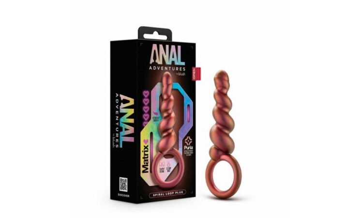 Anal Adventures Matrix - Spiral Loop Anal Plug - Copper - Image 5