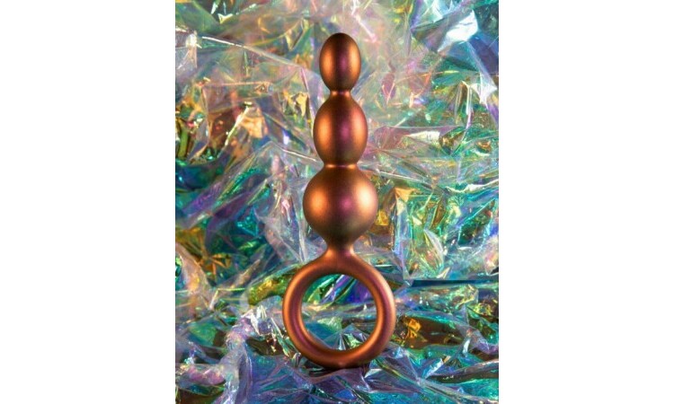 Anal Adventures Matrix - Beaded Loop Anal Plug - Copper - Image 2