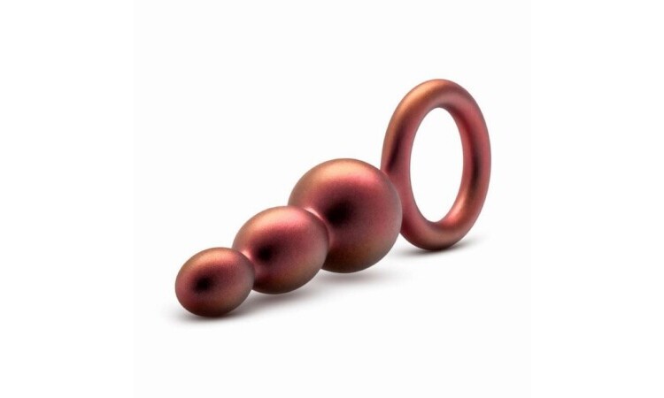 Anal Adventures Matrix - Beaded Loop Anal Plug - Copper - Image 3