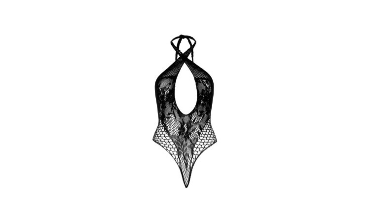 Halterneck Lace Bodysuit - Black - Image 4