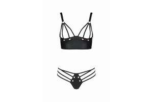 Malwia Strappy Bra Set - Black