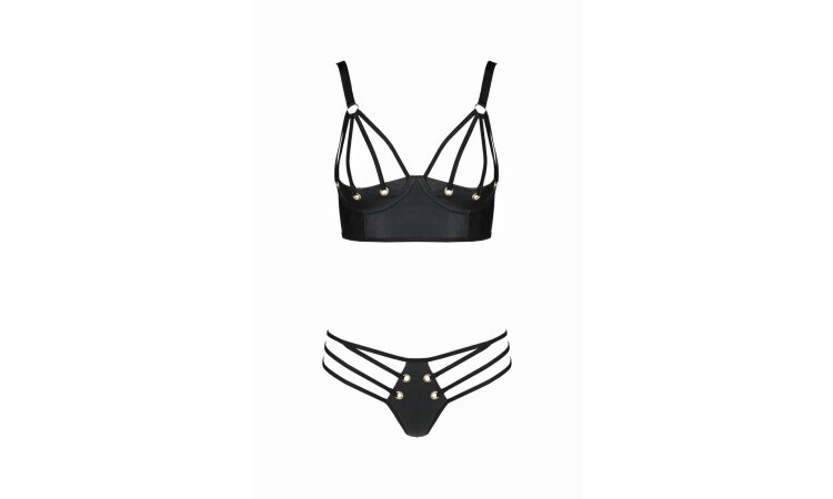 Malwia Strappy Bra Set - Black - Image 1